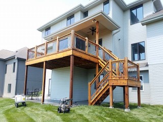 Multi-level Deck Staining After