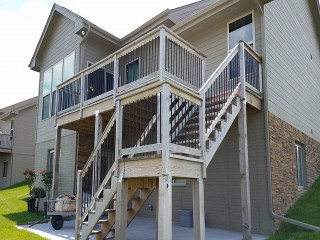 Multi-level Deck Staining Before