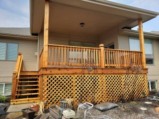 Deck Staining After w/ Lattice